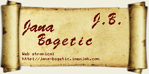Jana Bogetić vizit kartica